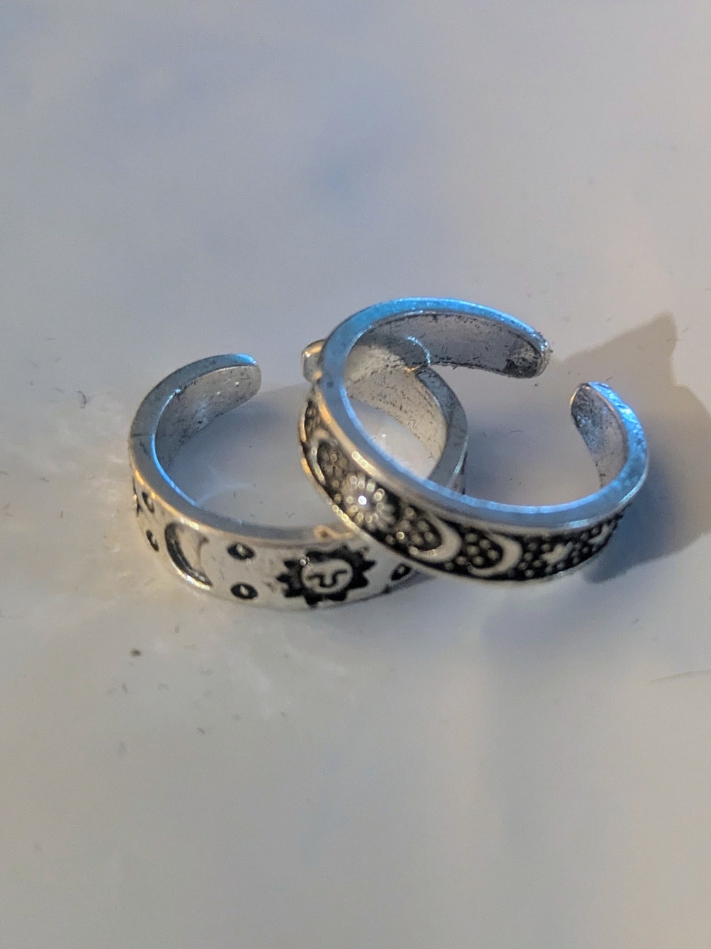 Othr Silver-Tone Adjustable Rings Set with Celestial & Floral Motifs